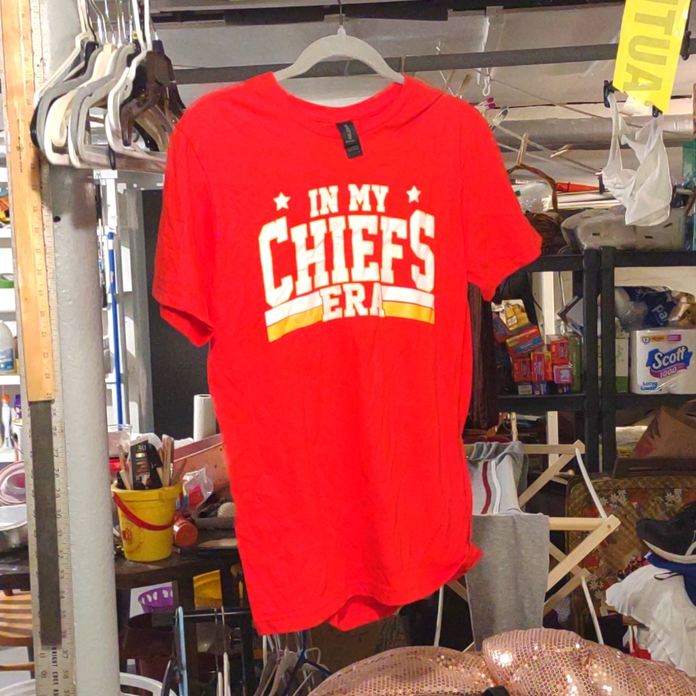 In my chiefs era Tshirt with Kelce name in the back. Women's size small